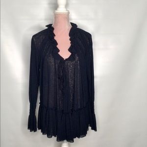 See by Chloe dark blue boho style top.
